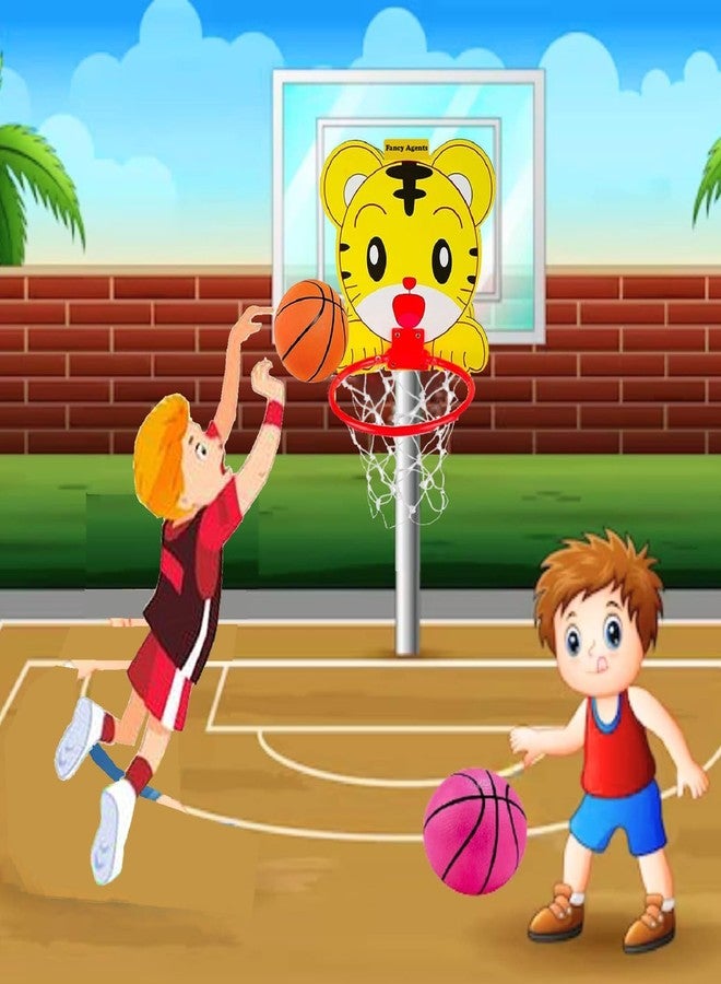 Fancy Agents Toy Basketball for Kids Girls & Boys| Basketball for Kid| Kids Sports Basketball Toys for Indoor and Outdoor Games| Basketball Portable Set with Hanging Board, Ball, Ring, tie - Image 1
